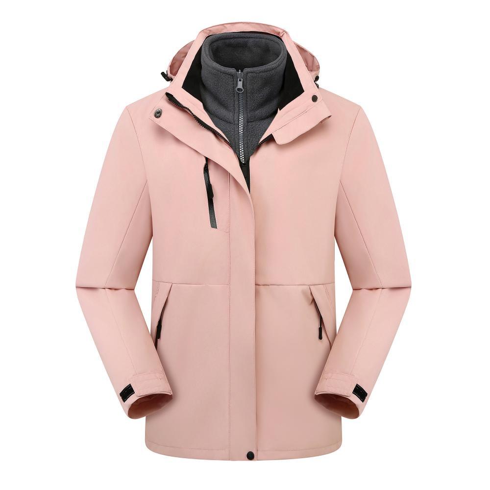 F1002 Mount Taishan Series Solid Color Outdoor Three In One Fleece Jacket Down Jacket With Open Zipper Design Inside The Finished Garment Embroidery Is More Convenient And Beautiful