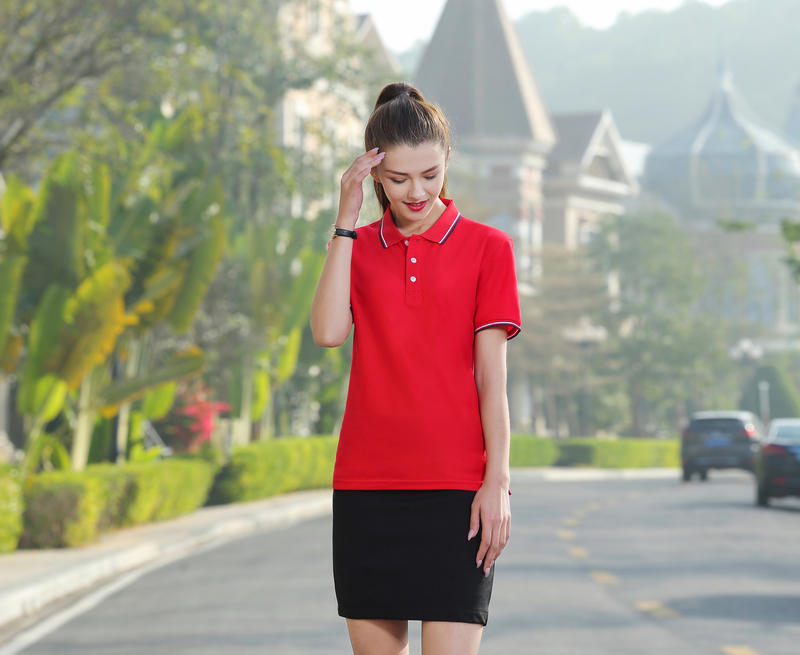 F8518-210 Grams Combed Pure Cotton Double Bead Color Version POLO Collar Short Sleeved Polo Short Sleeved Collar