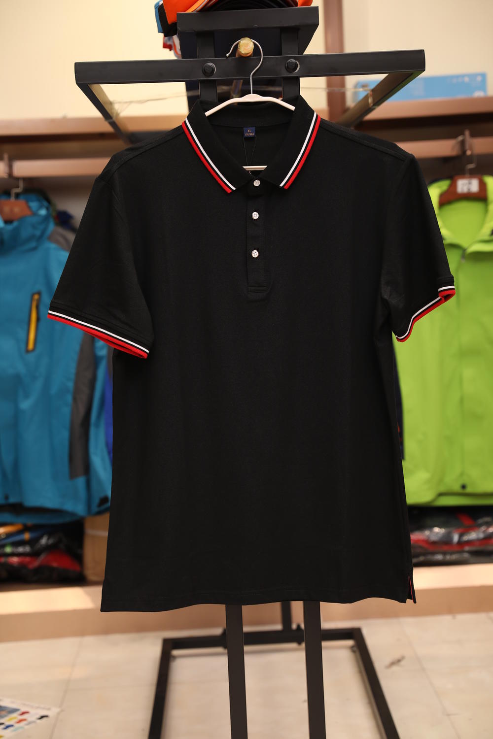 6016 Ice Cool Cotton Double Color Collar Polo Short Sleeve Collar