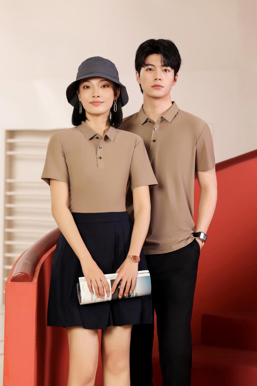 9108 Solonafei Seamless Collar Polo Short Sleeved Collar