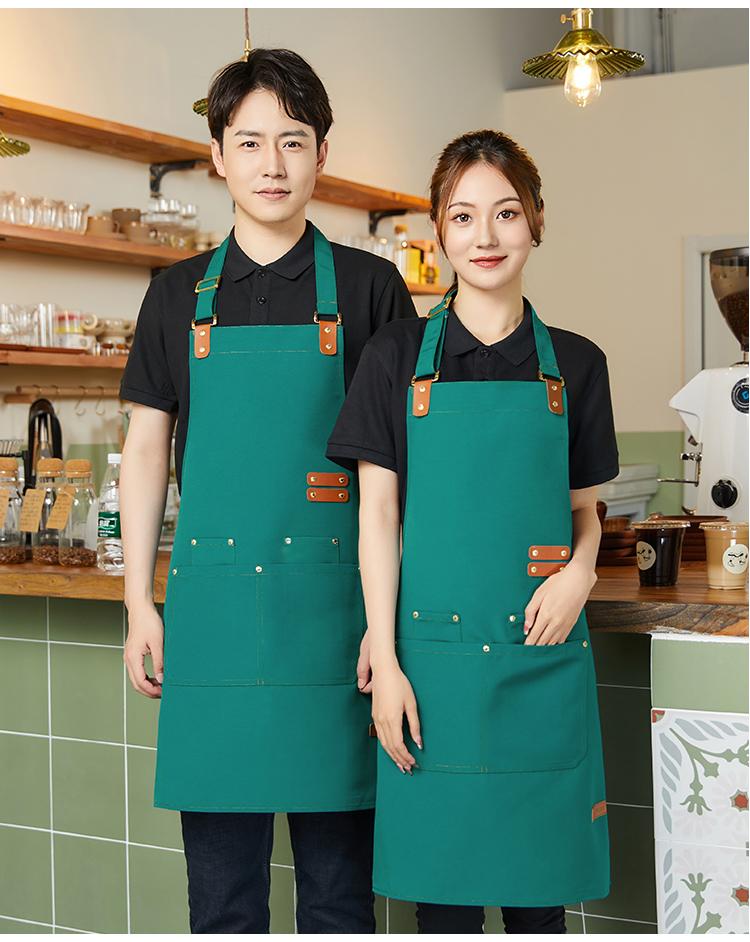 CX 010 # Hanging Neck Double Pocket Canvas Waterproof Apron