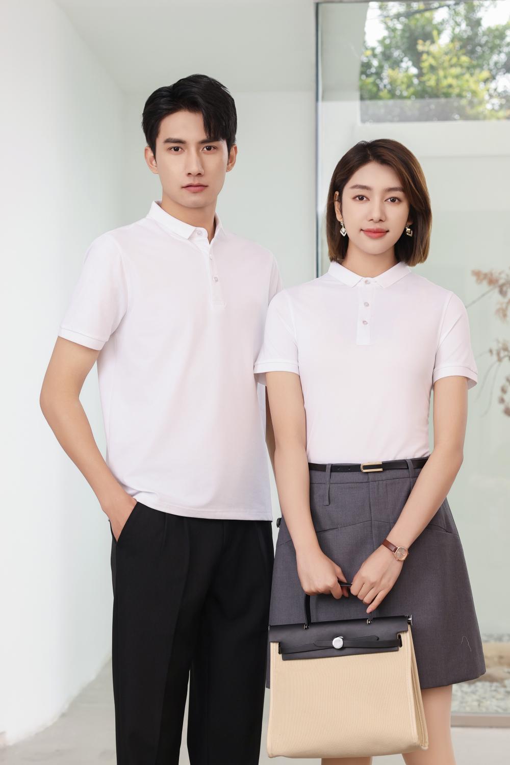 BT6688 Mulberry Silk Solid Color Polo Short Sleeve Collar