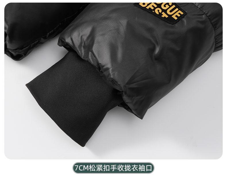 F3808 Fashion Black Gold Thick Cotton Jacket Single Layer