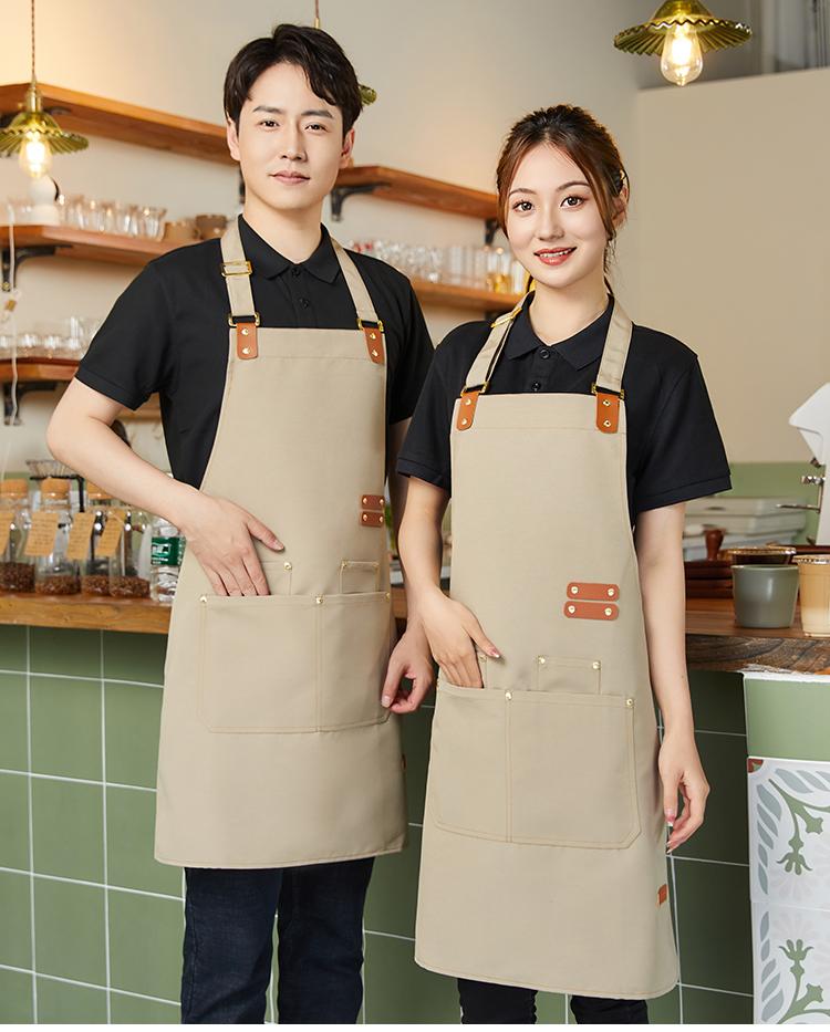 CX 010 # Hanging Neck Double Pocket Canvas Waterproof Apron