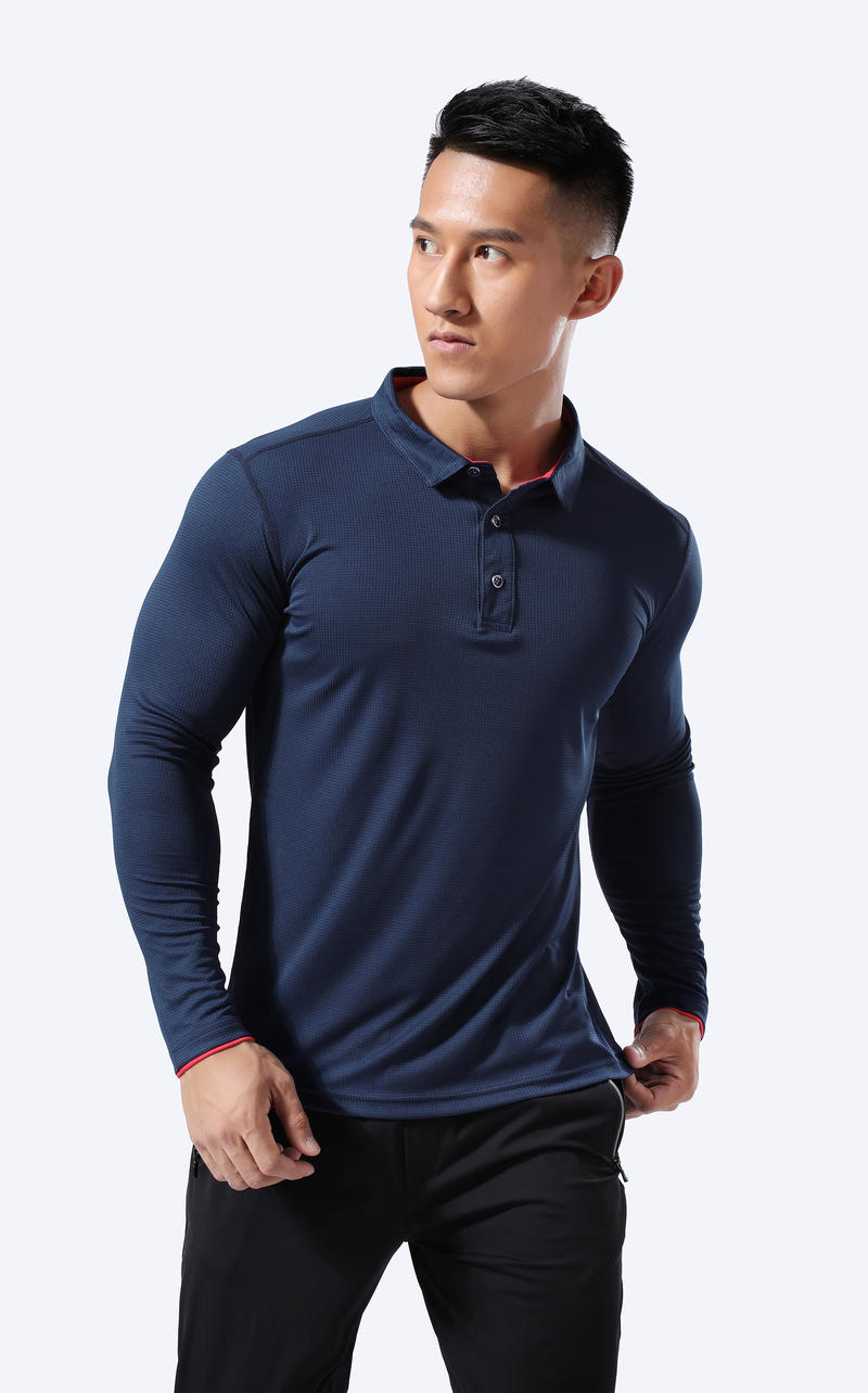 L2191 # Quick Drying Long Sleeved Polo Shirt Polo Long Sleeved Collar