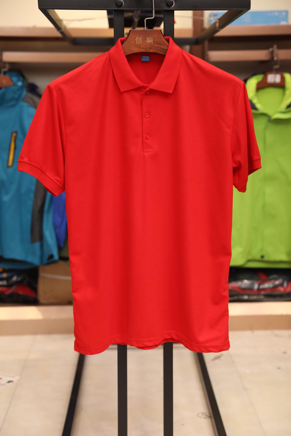 179TBL Solid Color Bead Polo Short Sleeved Lapel