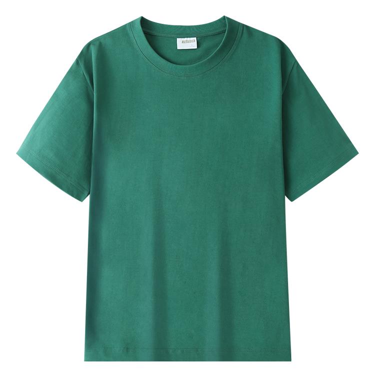 A5026-250g Double Yarn Combed Pure Cotton Half Sleeved T-shirt Short Sleeved Round Neck