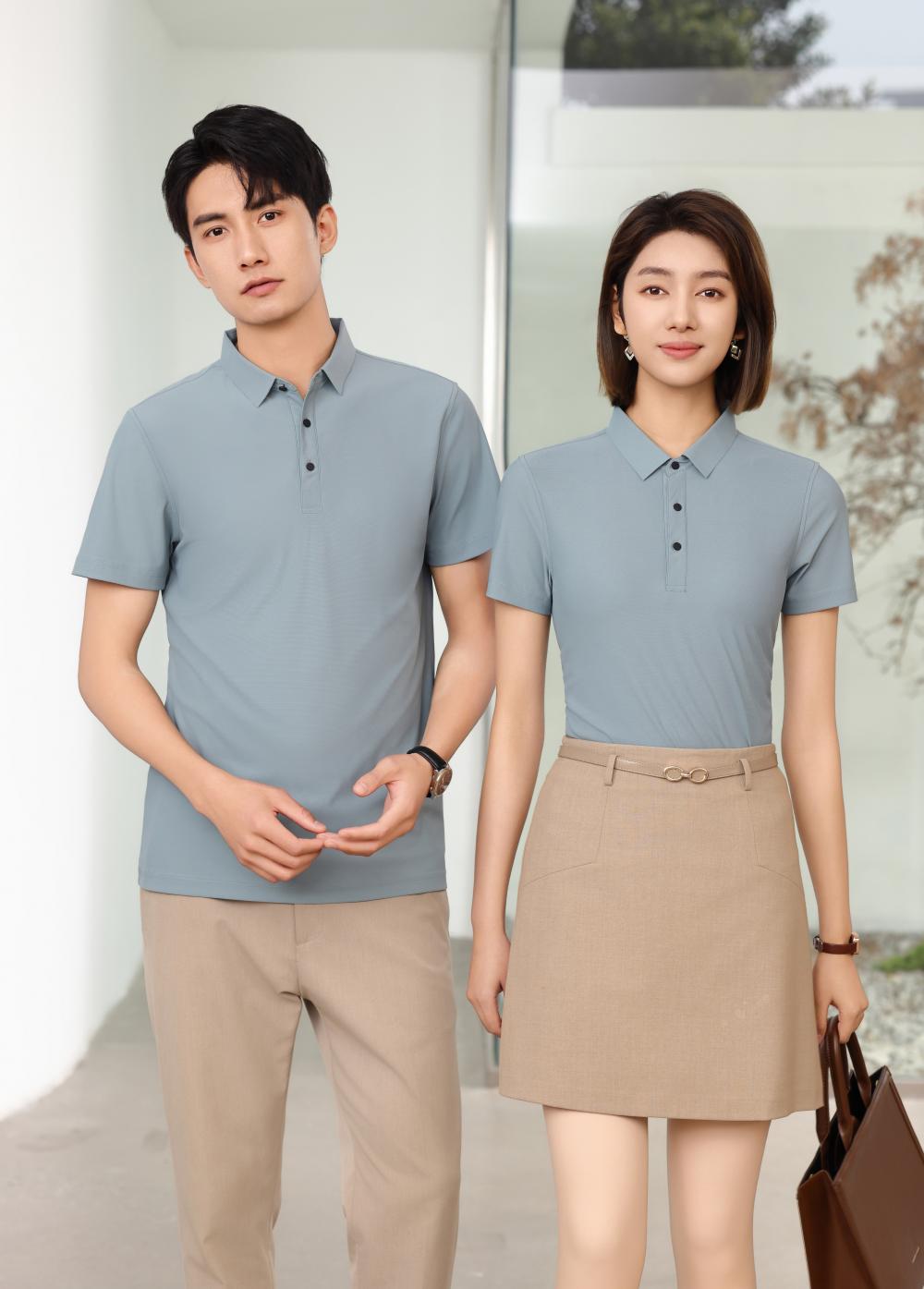 BT6678 High-end Semi Seamless Lapel Polo Short Sleeved Lapel