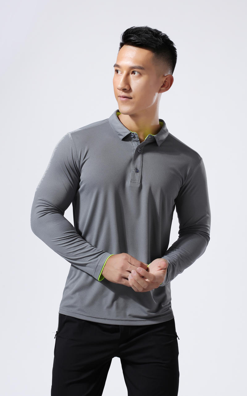 L2191 # Quick Drying Long Sleeved Polo Shirt Polo Long Sleeved Collar