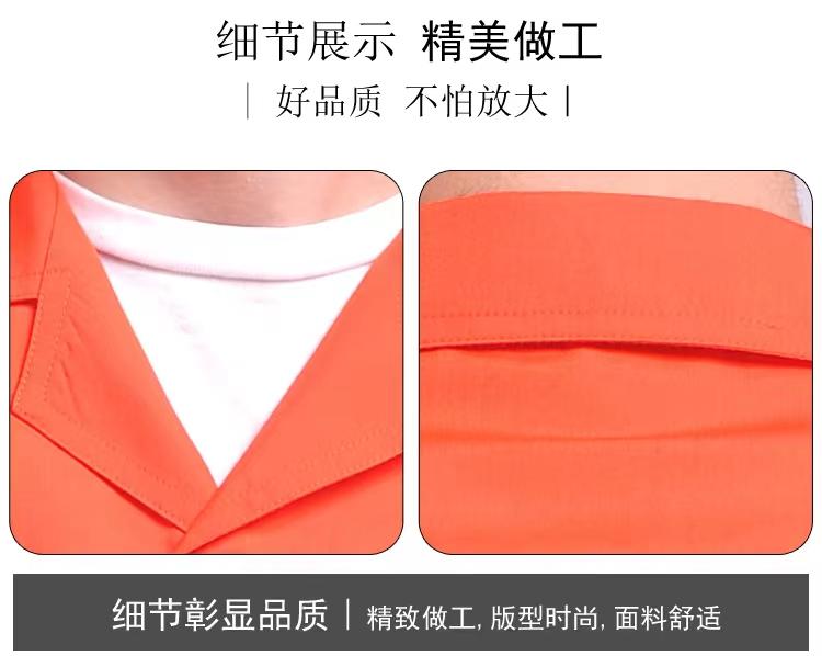 Summer Long Summer Short MYQJ635 Button Style Polyester Cotton Poplin Fabric 3-color Workwear Short Sleeved Workwear