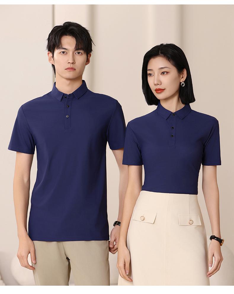 F6809-180g Combed Tencel Nylon Collar Polo Short Sleeved Collar