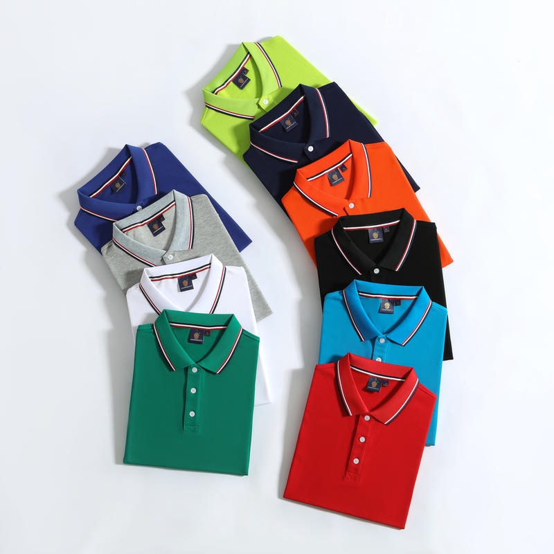 F8518-210 Grams Combed Pure Cotton Double Bead Color Version POLO Collar Short Sleeved Polo Short Sleeved Collar