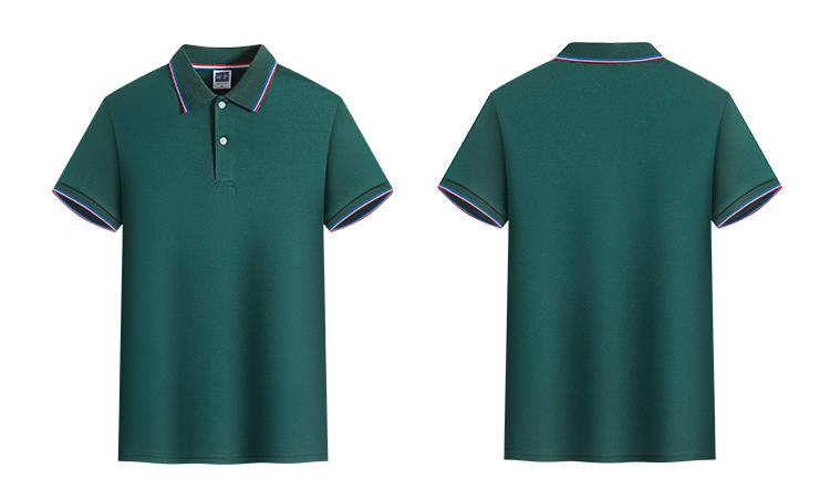 F1092 Tencel Cotton Intercolor Collar Non Pilling Business Polo Short Sleeve Collar