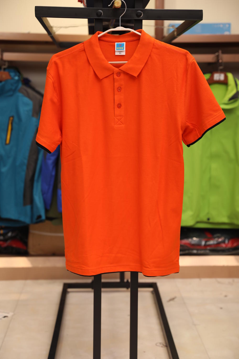 102TBG-A Thick Double Hem Polo Short Sleeve Collar