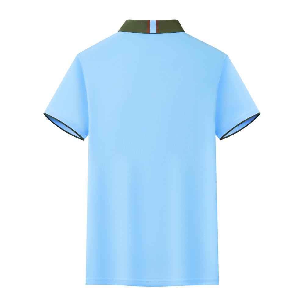 F6205-180g Color Blocking Splicing Shake Hand Internet Famous Polo Short Sleeved Round Neck