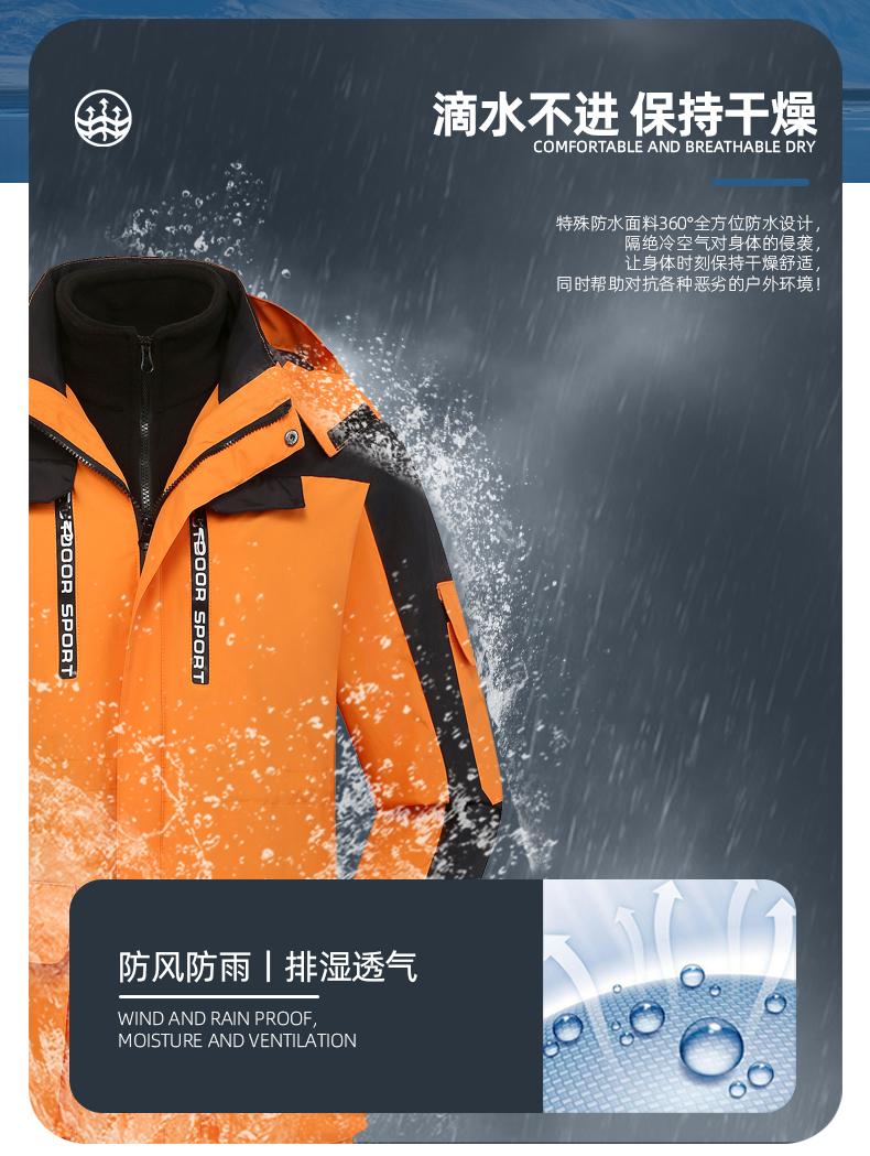 F1001 Three In One Fleece Jacket/down Jacket, Fashionable And Trendy Workwear Style, Urban Outdoor Sports