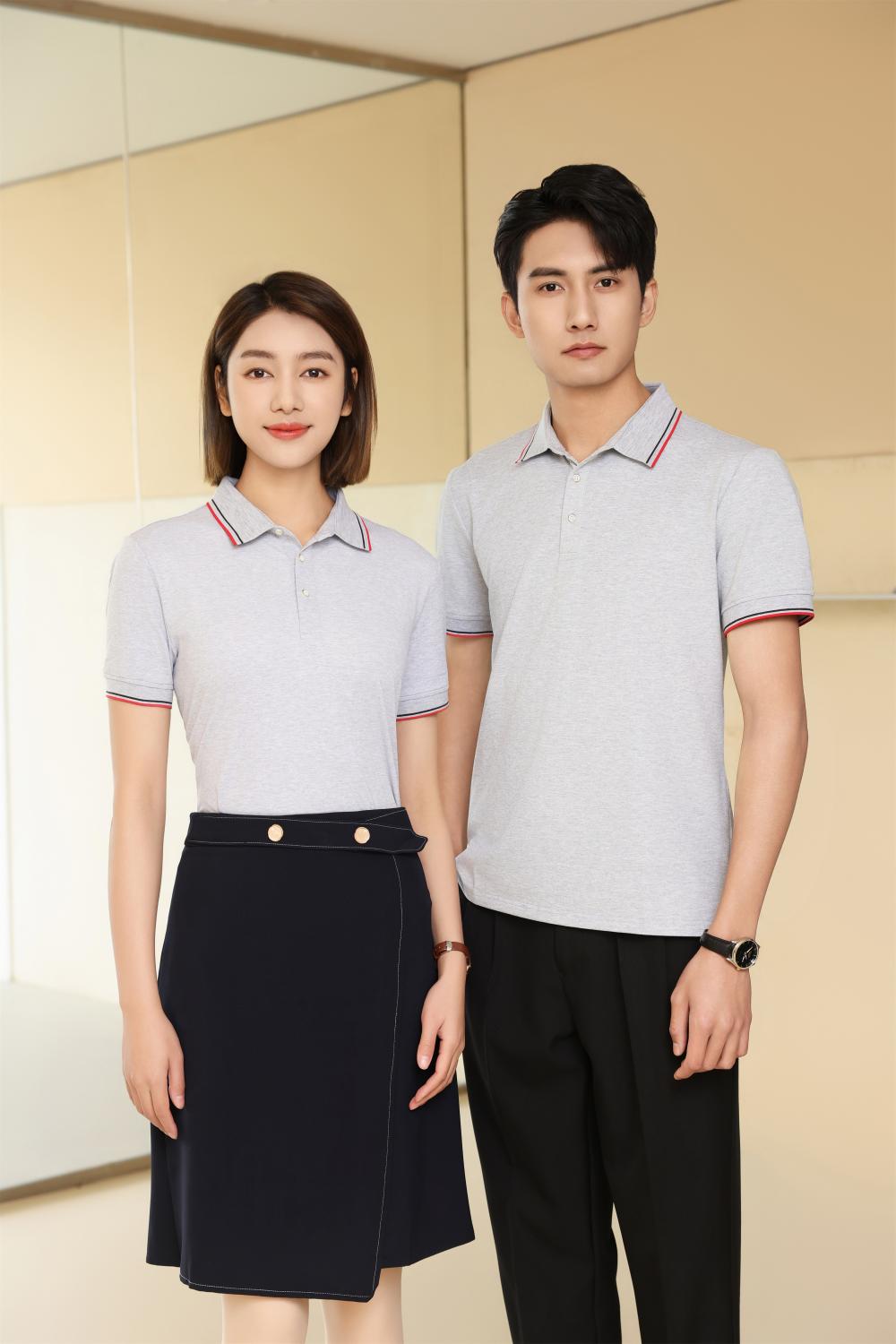 BT6698 Mulberry Silk Intercolor Collar Polo Short Sleeve Collar