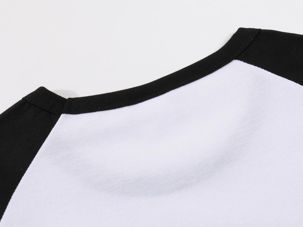 019-32 Cotton Shoulder Collar Short Sleeve Adult T-shirt Short Sleeve Collar