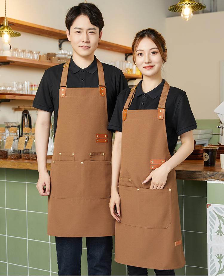 CX 010 # Hanging Neck Double Pocket Canvas Waterproof Apron