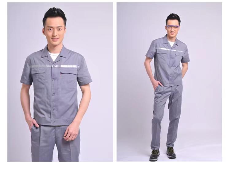 Summer Long Summer Short MYQJ635 Button Style Polyester Cotton Poplin Fabric 3-color Workwear Short Sleeved Workwear