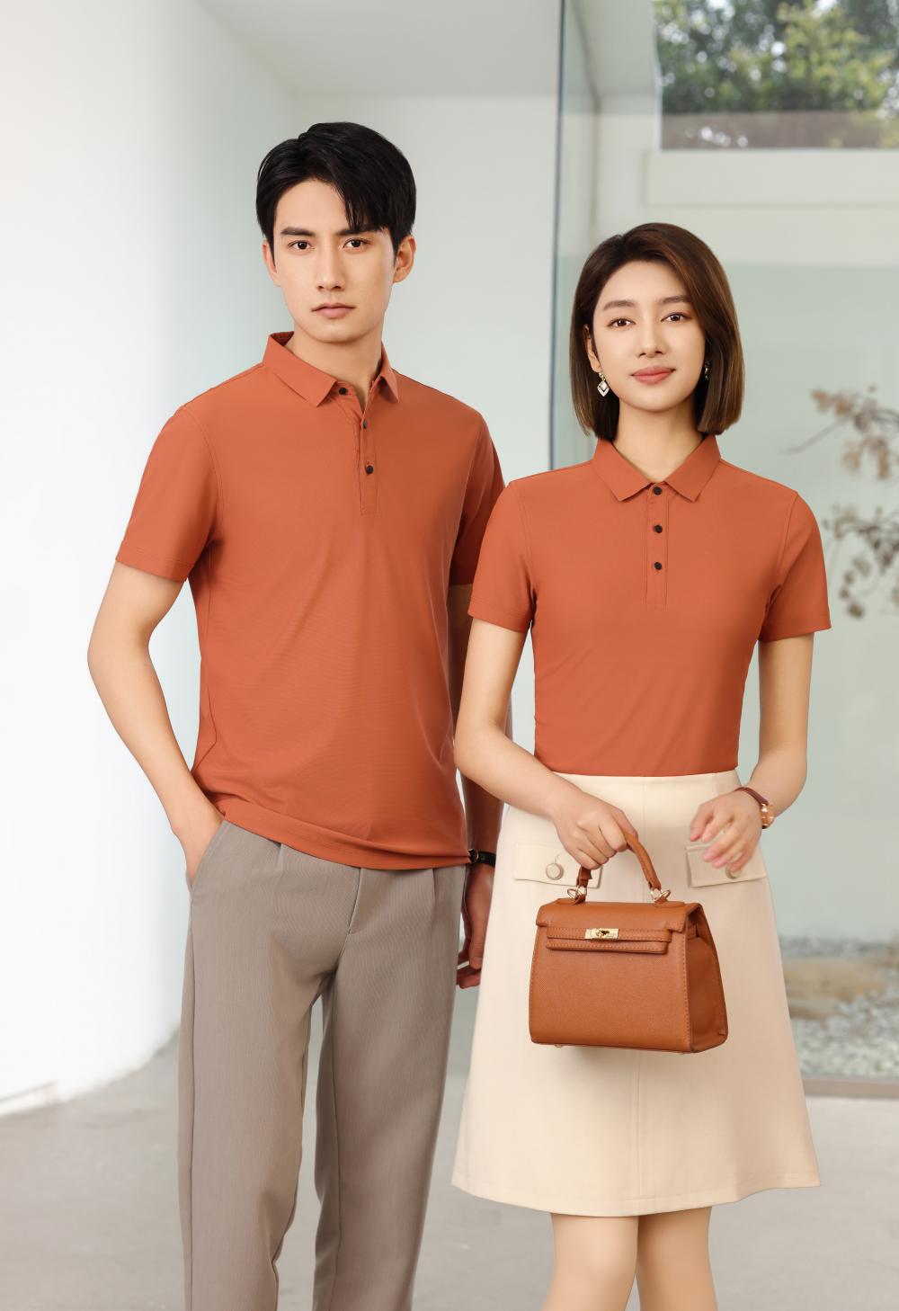 BT6678 High-end Semi Seamless Lapel Polo Short Sleeved Lapel