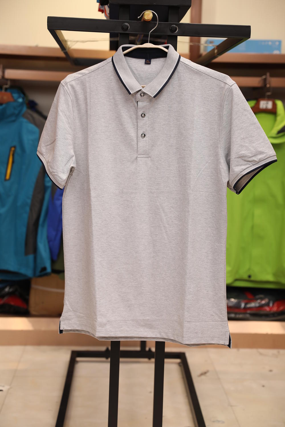 402 Golf Bead Collar Men's Polo Short Sleeve Collar