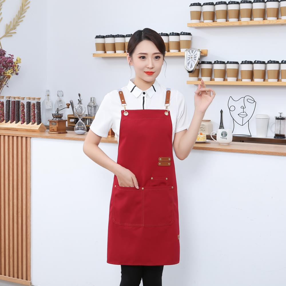 CX009 Internet Famous Canvas Double Pocket Apron H-shaped Cross Shoulder Strap