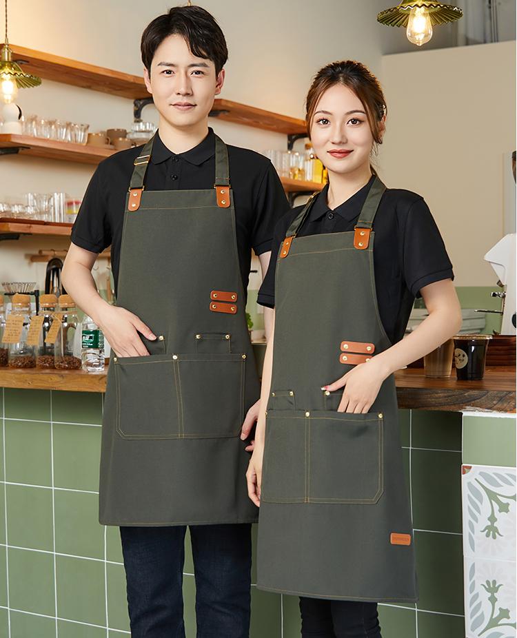 CX 010 # Hanging Neck Double Pocket Canvas Waterproof Apron