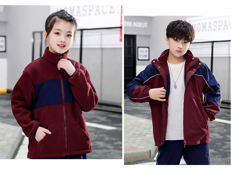 FD16 Three In One Two-piece Detachable Student Uniform (with Adult Size) Submachine Jacket