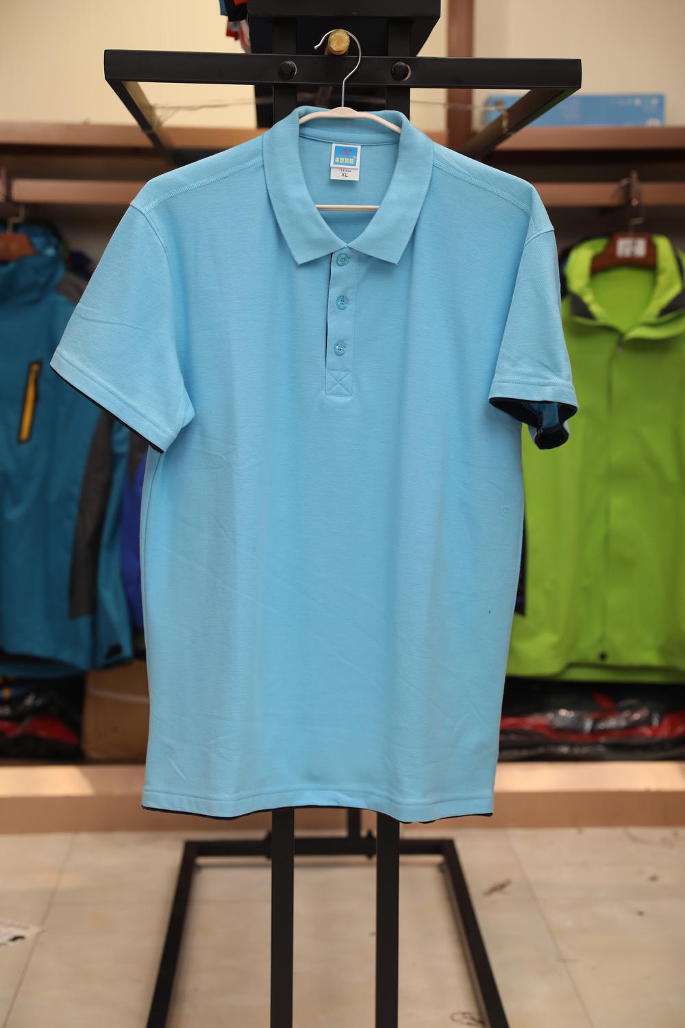 102TBG-A Thick Double Hem Polo Short Sleeve Collar