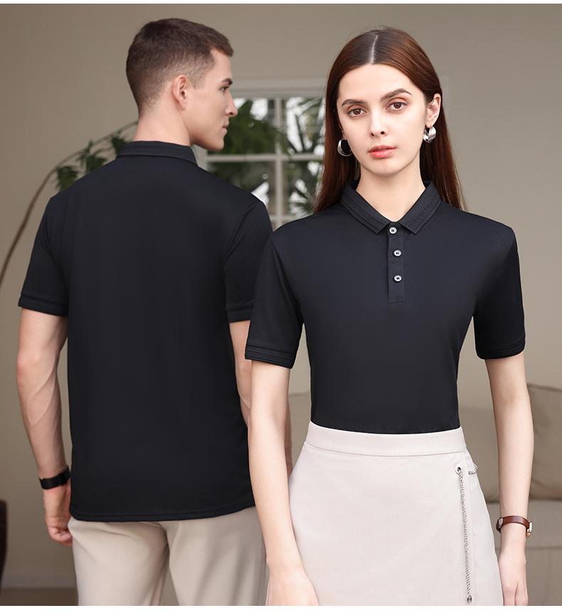 F8807-190g Ice Silk Fengyu Solid Color Simple Collar Polo Shirt Polo Short Sleeve Collar