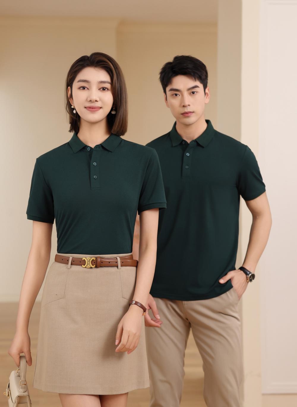 BT6688 Mulberry Silk Solid Color Polo Short Sleeve Collar