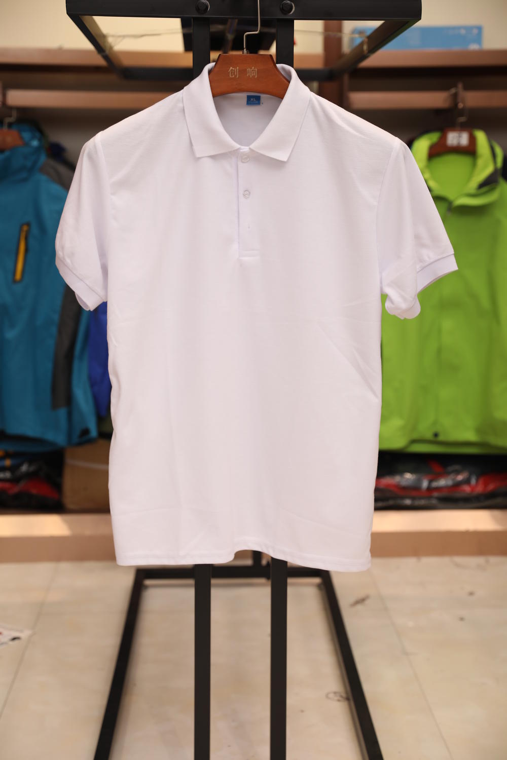 179TBL Solid Color Bead Polo Short Sleeved Lapel