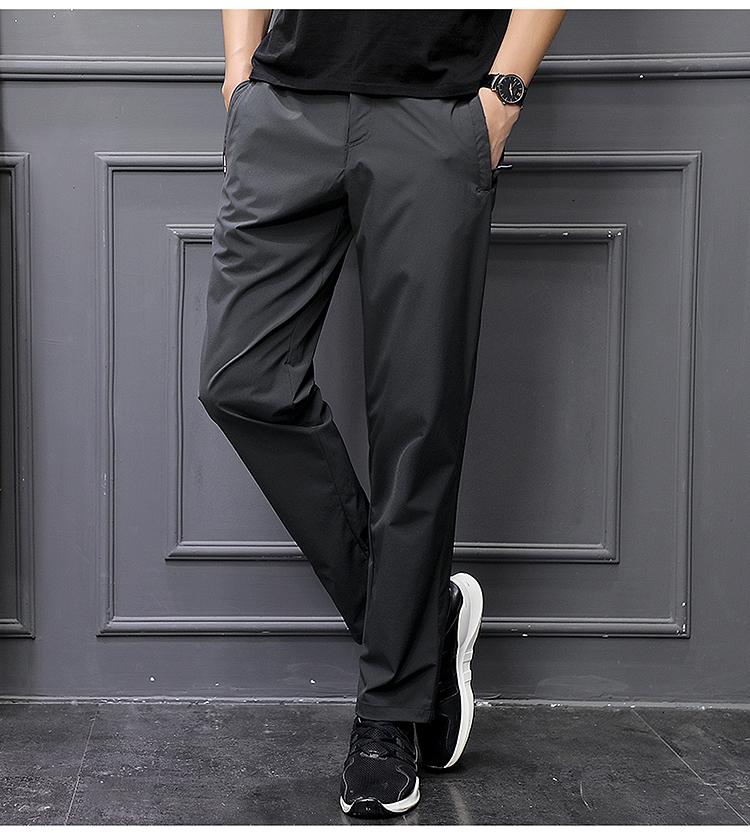 2028 Summer - Men's Casual Slim Fit Straight Tube Versatile Trend Loose Spring And Autumn Sports Quick Drying Pants Summer Thin Pants Charge Pants