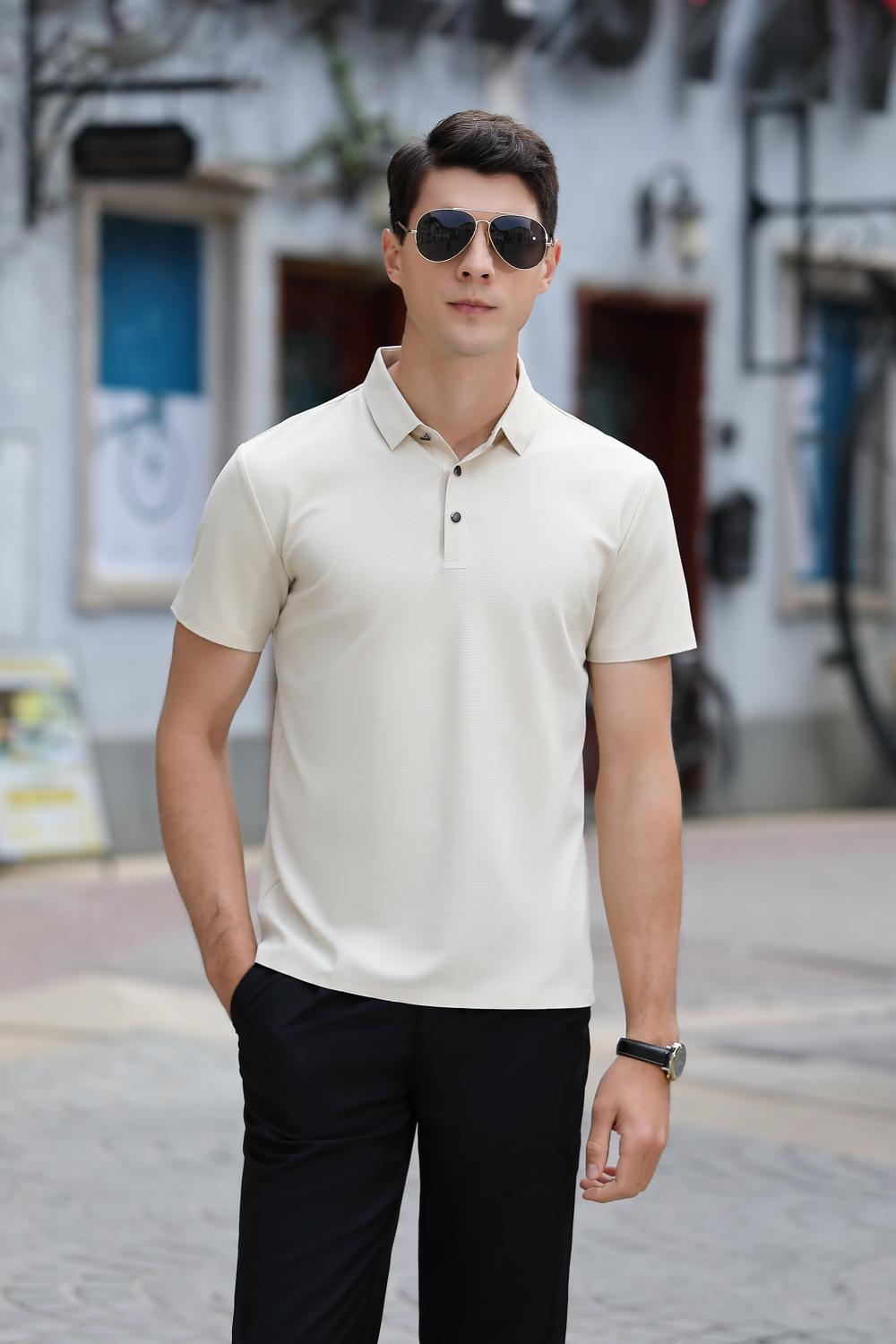 9109 Solona Waffle Seamless Collar 5A Antibacterial Ice Skin Quick Drying Technology Polo Short Sleeved Collar