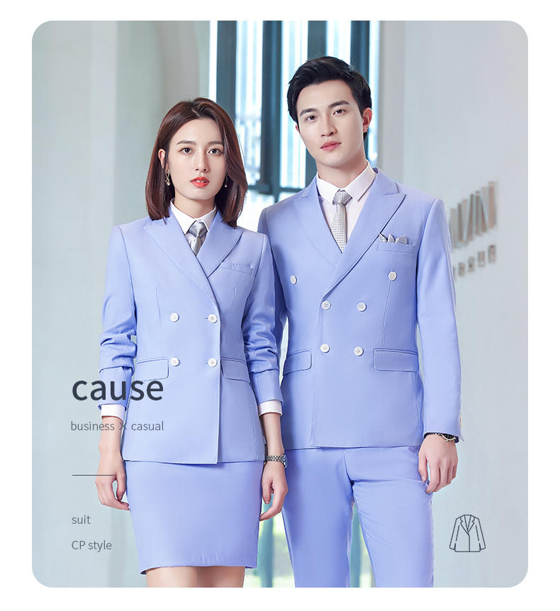 E-5 Style/thick Imitation Wool/double Breasted Suit (8 Colors - Out Of Stock, Customized Upon Order), Black Ample Suit Slim Fit Version