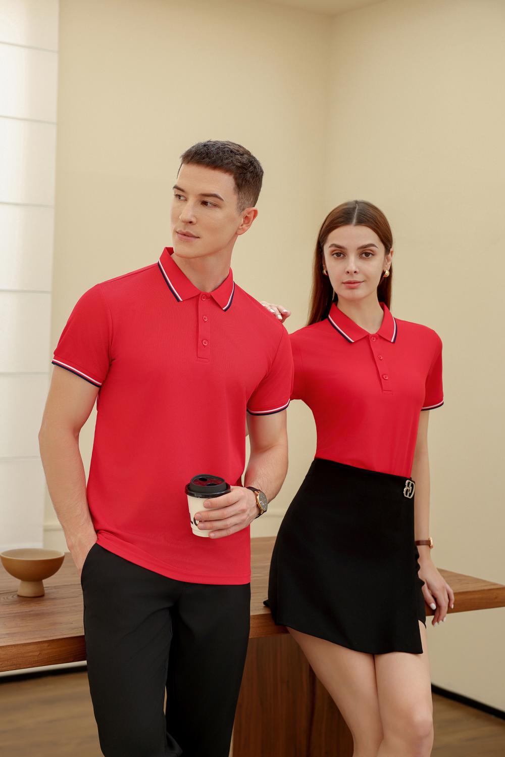 F6208-190 Intergram Color Collar Shake Hands Internet Famous Polo Short Sleeved Lapel