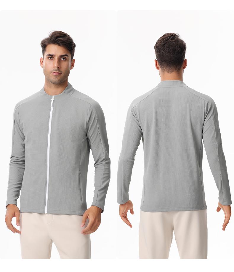 Y0128- Quick Drying Casual Sports Long Sleeved Jacket With Stand Up Collar For Men