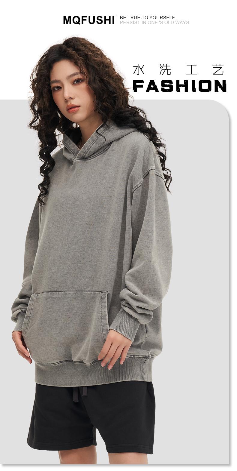 F8216-425g Looped Double Stranded 100 Cotton Washed Hoodie Hoodie Hoodie Hooded Hood