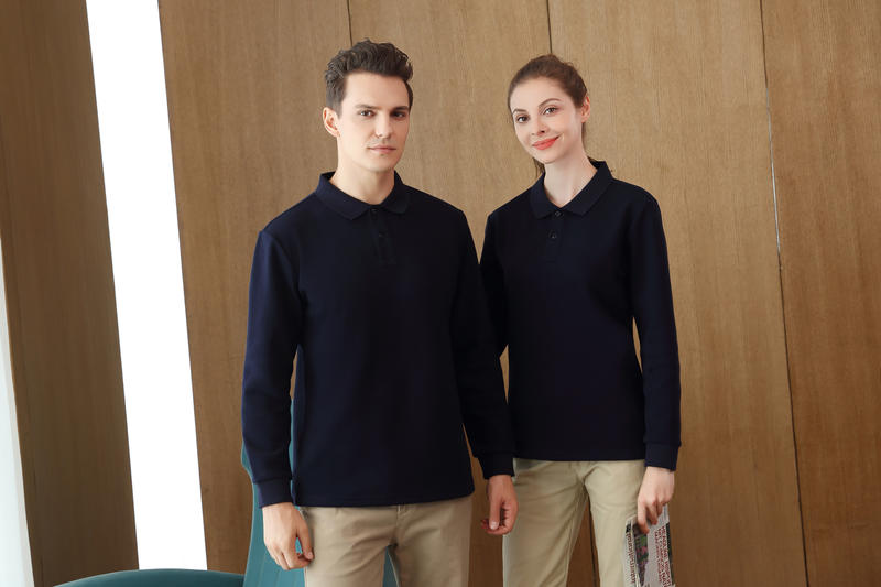 CX 613 # Cotton Super Soft Velvet Long Sleeve Polo