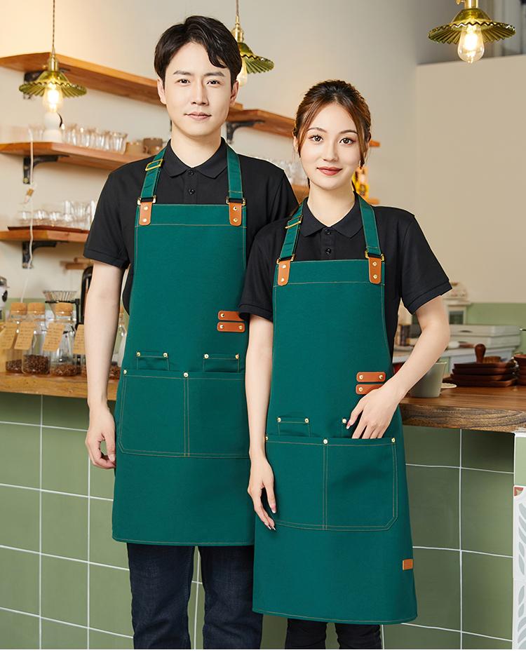 CX 010 # Hanging Neck Double Pocket Canvas Waterproof Apron