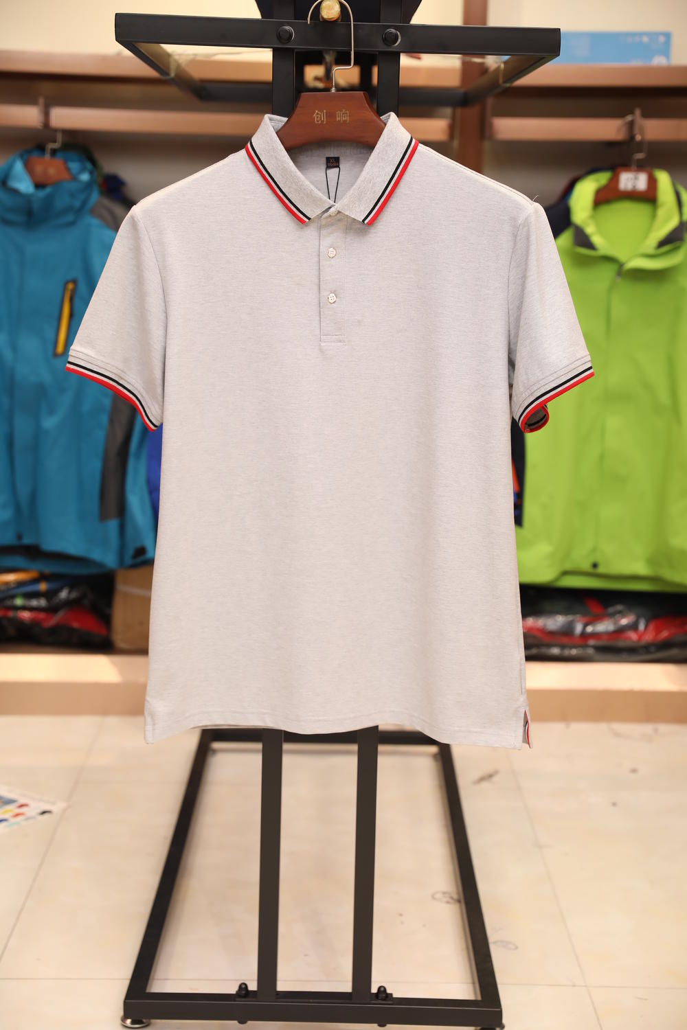 6016 Ice Cool Cotton Double Color Collar Polo Short Sleeve Collar