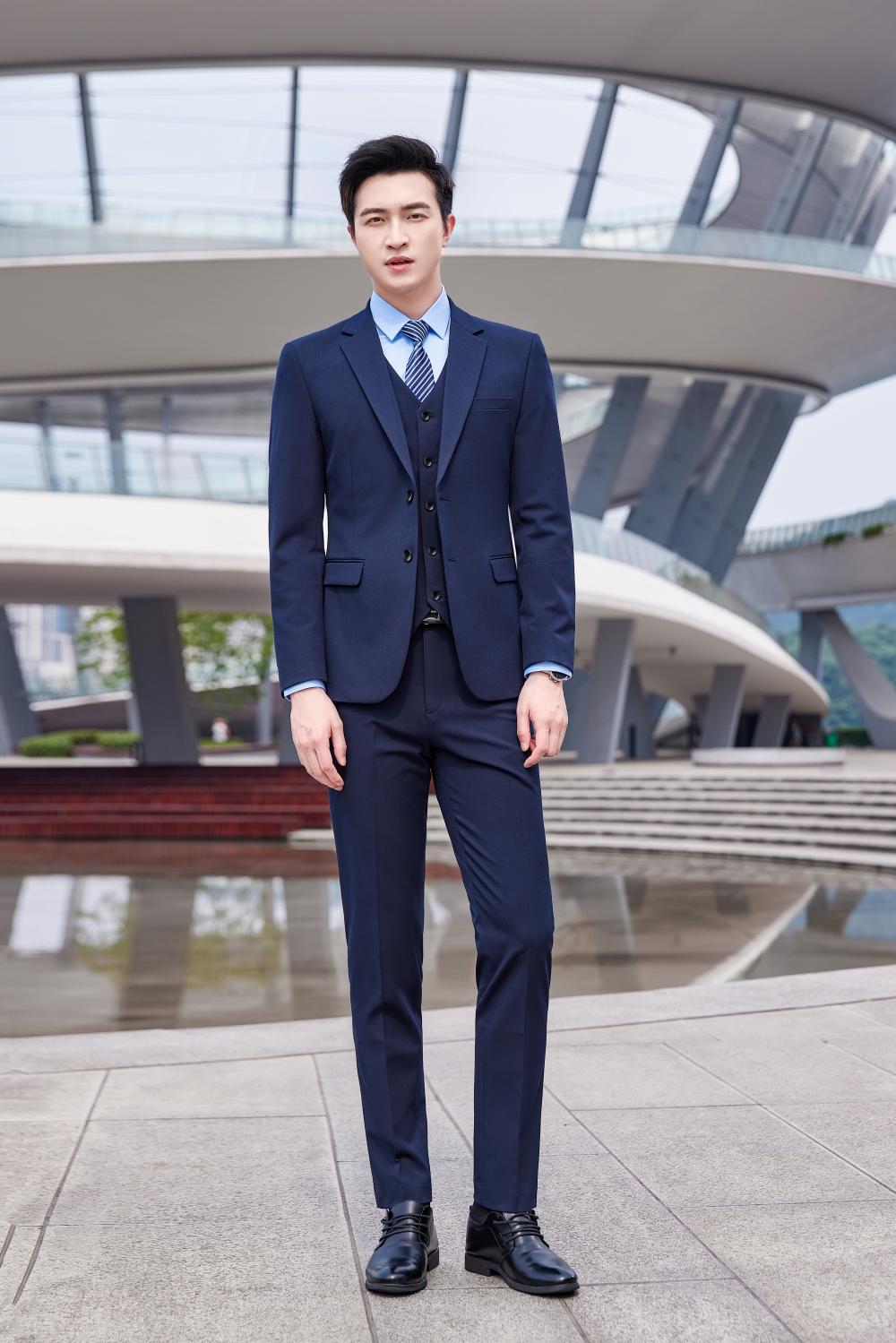 H522 # Double Button Suit/Double Yarn Color Spinning -430g Suit Slim Fit Version