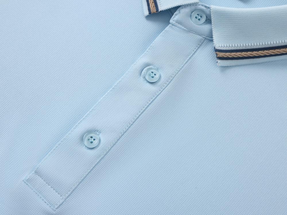 F5577-200 Grams Shangge Series Milanese Spiral Stripe Lapel Shirt Polo Short Sleeved Lapel