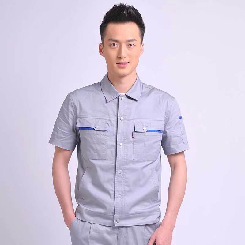 Summer Long Summer Short Same Style MYQJ827 Pure Cotton 32 Sand Slant 100% Cotton Fine Twill Spot 5-Color Workwear Short Sleeve Workwear