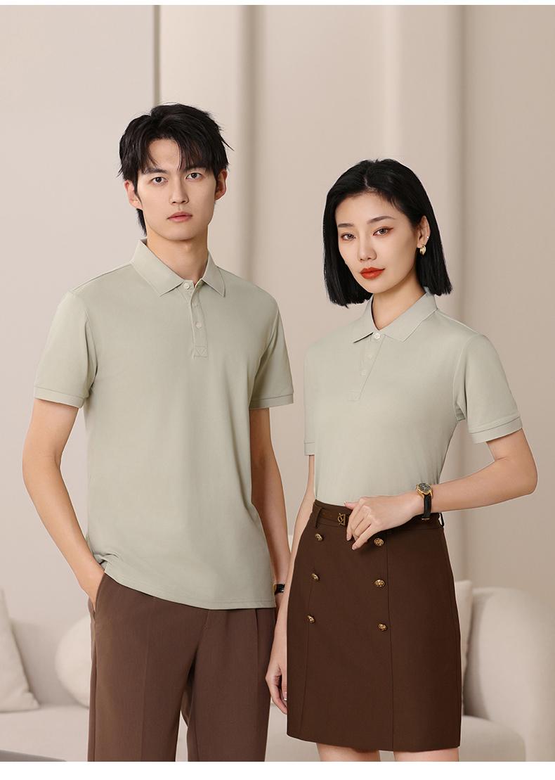 F6806-200 Gram Tencel T-shirt With Polo Collar And Polo Short Sleeved Collar