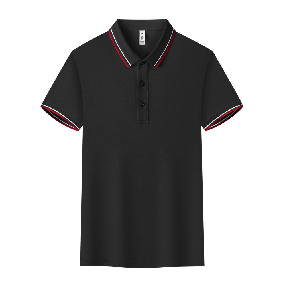 BT6698 Mulberry Silk Intercolor Collar Polo Short Sleeve Collar