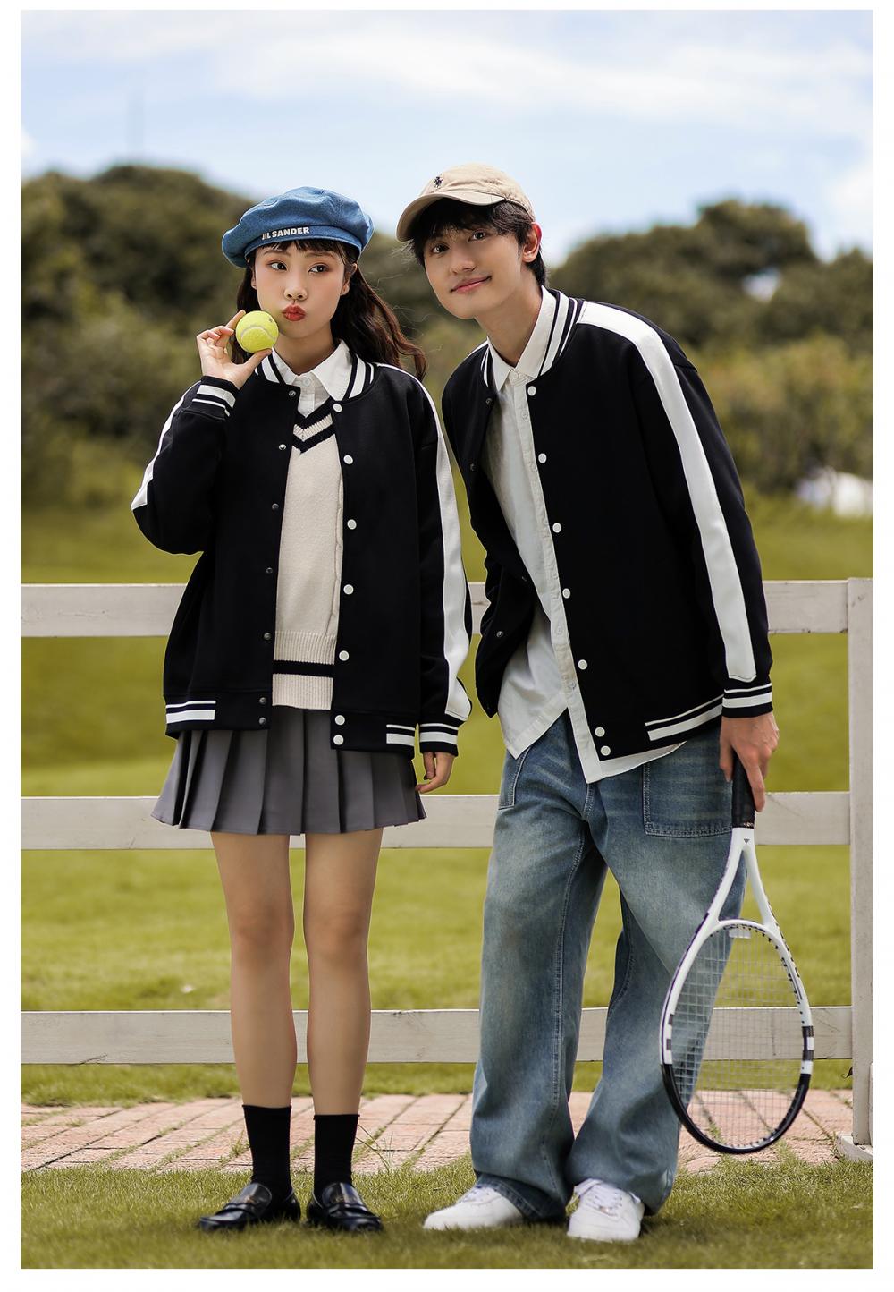 78111 # 380g Fashionable Contrasting Color Baseball Jacket