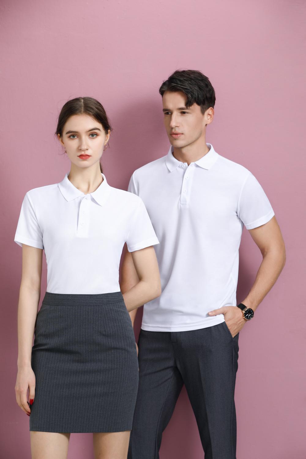 F1093 Ice Cool Cotton Solid Color Non Pilling Business Polo Short Sleeve Collar