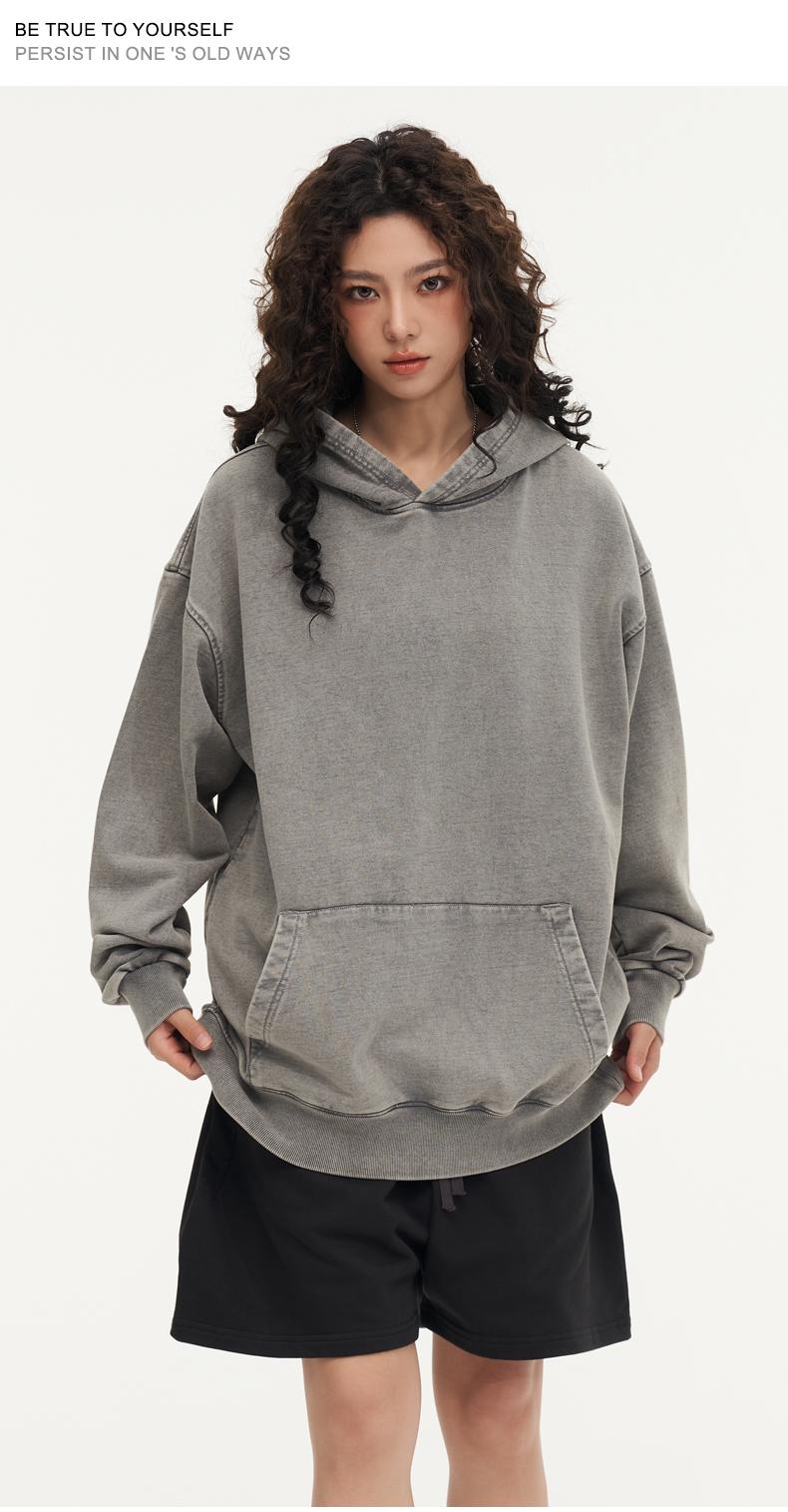 F8216-425g Looped Double Stranded 100 Cotton Washed Hoodie Hoodie Hoodie Hooded Hood